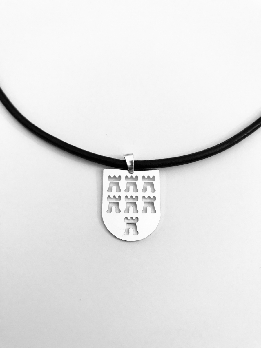Siebenbürger Wappen 925 Silber gestanzt mit echt Lederband