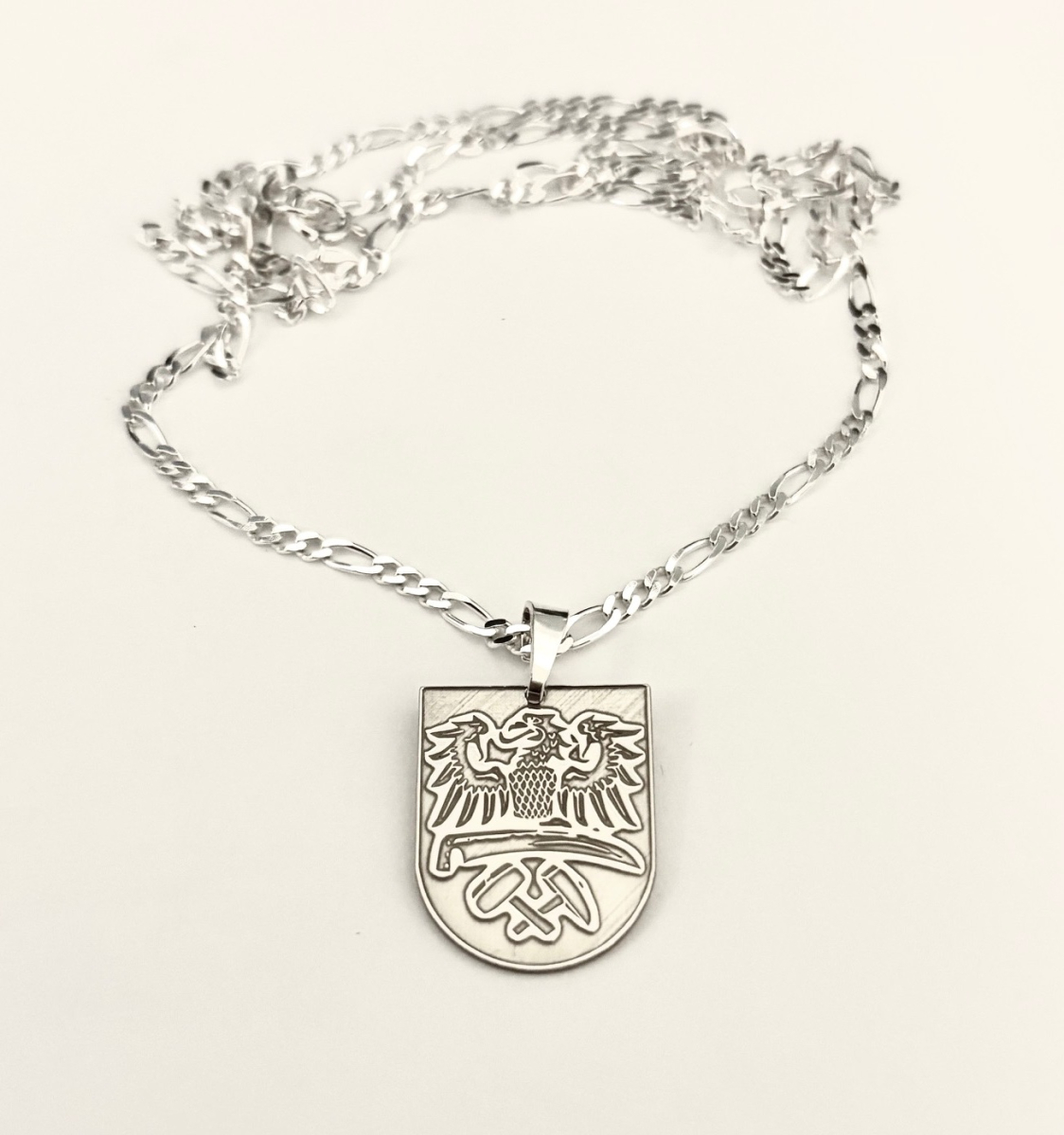 Oberschlesien Wappen 925 Silber mit Figarokette