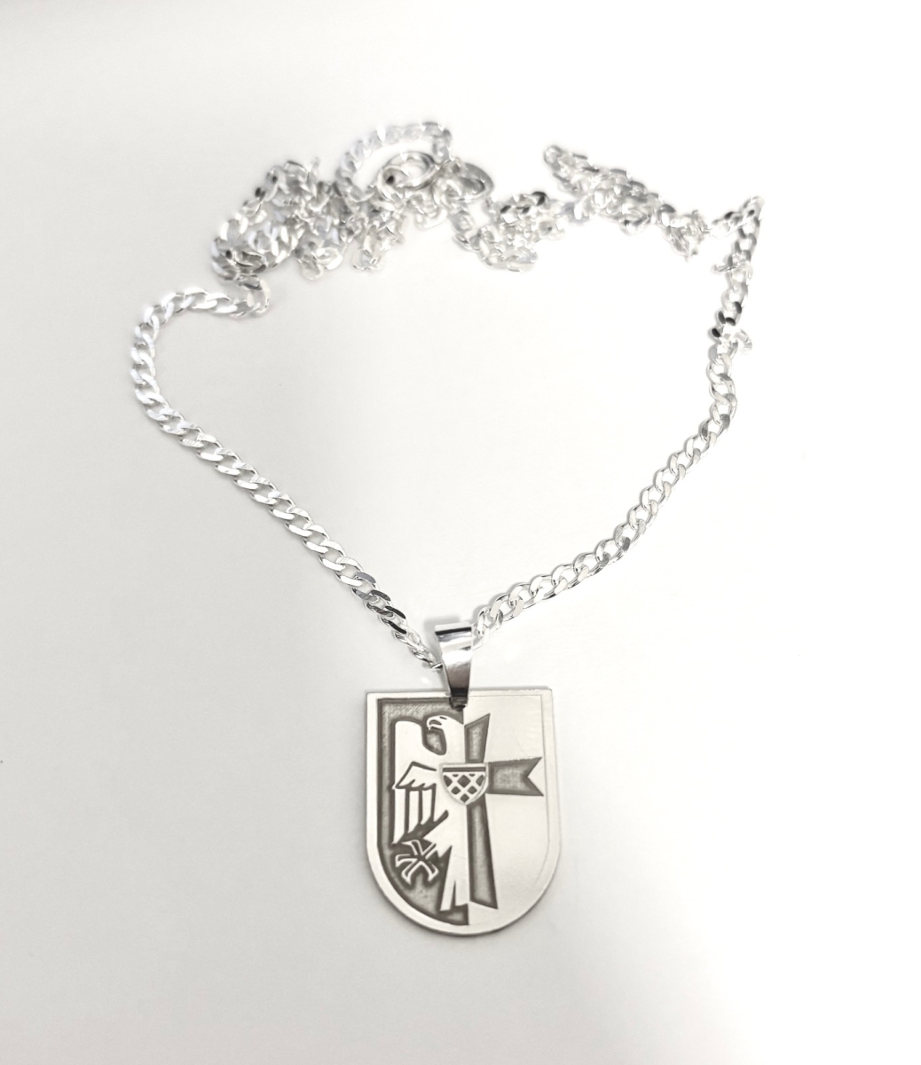 Sudeten Wappen 925 Silber mit Panzerkette
