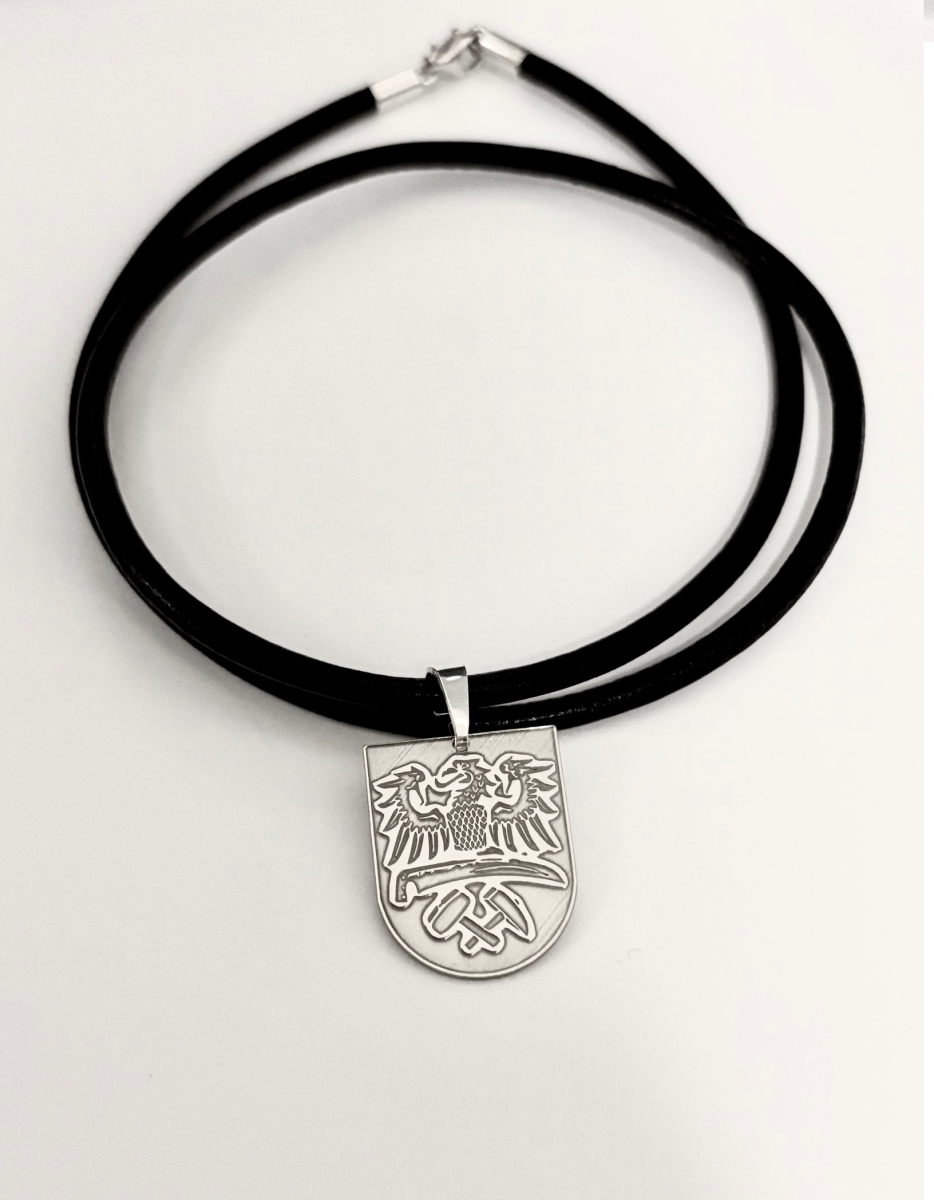 Oberschlesien Wappen 925 Silber mit Lederband
