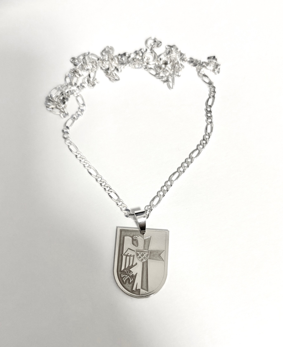 Sudeten Wappen 925 Silber mit Figarokette