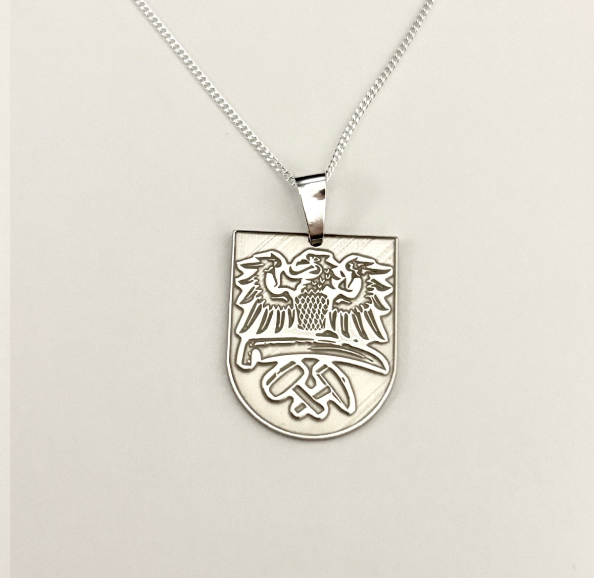 Oberschlesien Wappen 925 Silber mit Silberkette