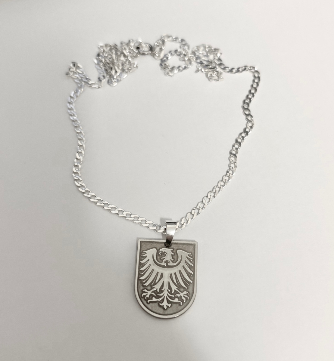 Niederschlesien Wappen 925 Silber mit Panzerkette