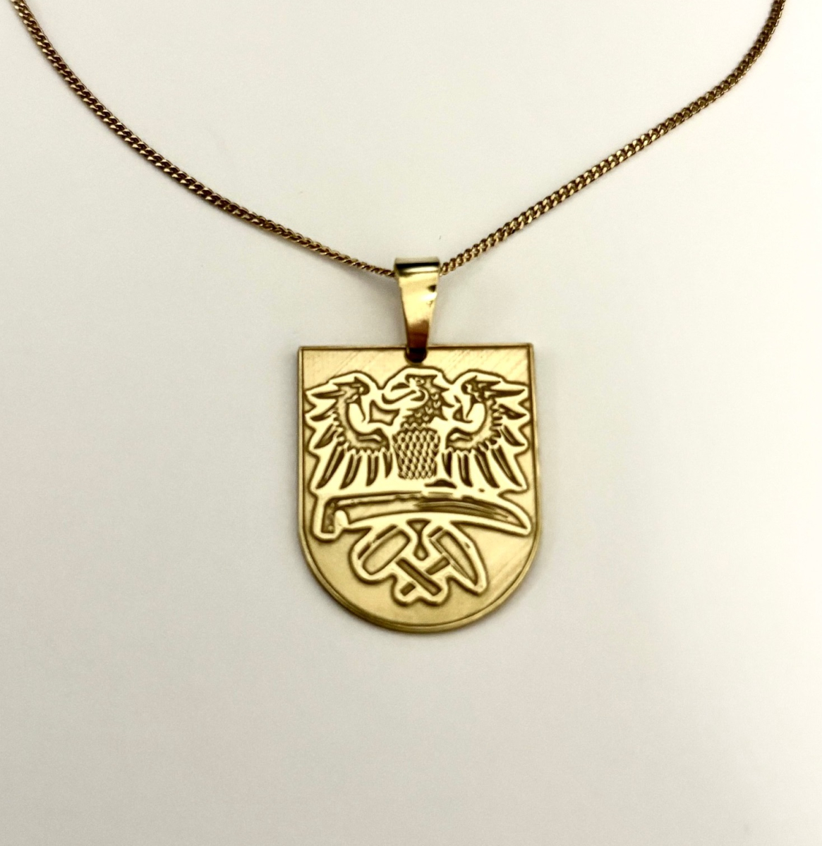 Oberschlesien Wappen 925 Silber mit Silberkette 18 Karat vergoldet
